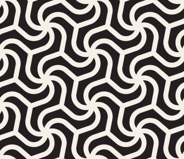 Vektör kusursuz desen. Geometrik soyut elementler tekrarlanıyor. Modaya uygun tek renkli arkaplan tasarımı.