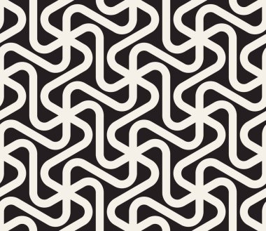 Vektör kusursuz desen. Geometrik soyut elementler tekrarlanıyor. Modaya uygun tek renkli arkaplan tasarımı.