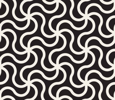 Vektör kusursuz desen. Geometrik soyut elementler tekrarlanıyor. Modaya uygun tek renkli arkaplan tasarımı.