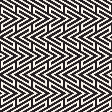 Vektör kusursuz desen. Geometrik soyut elementler tekrarlanıyor. Modaya uygun tek renkli arkaplan tasarımı.