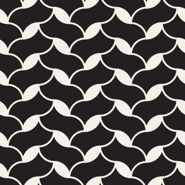 Vektör kusursuz desen. Geometrik soyut elementler tekrarlanıyor. Modaya uygun tek renkli arkaplan tasarımı.