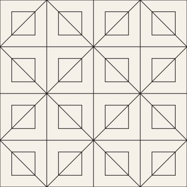 Vektör kusursuz desen. Geometrik soyut elementler tekrarlanıyor. Modaya uygun tek renkli arkaplan tasarımı.
