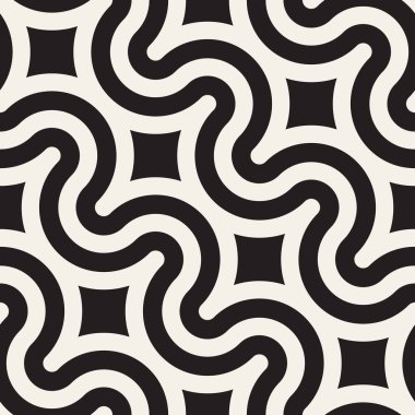 Vektör kusursuz desen. Geometrik soyut elementler tekrarlanıyor. Modaya uygun tek renkli arkaplan tasarımı.