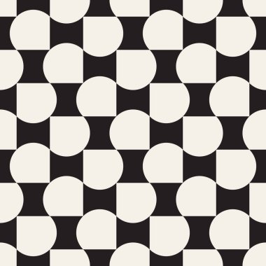 Vektör kusursuz desen. Geometrik soyut elementler tekrarlanıyor. Modaya uygun tek renkli arkaplan tasarımı.