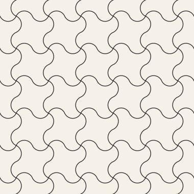 Vektör kusursuz desen. Geometrik soyut elementler tekrarlanıyor. Modaya uygun tek renkli arkaplan tasarımı.