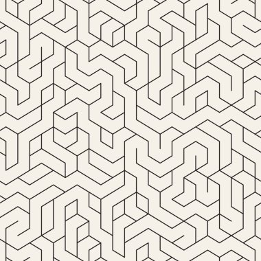 Vektör kusursuz desen. Geometrik soyut elementler tekrarlanıyor. Modaya uygun tek renkli arkaplan tasarımı.