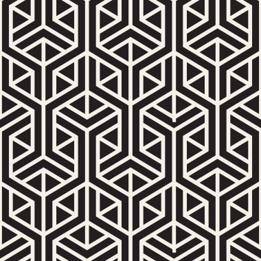 Vektör kusursuz desen. Geometrik soyut elementler tekrarlanıyor. Modaya uygun tek renkli arkaplan tasarımı.