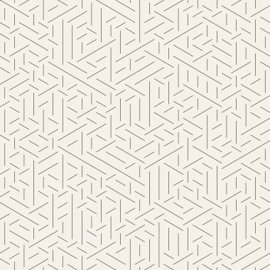 Vektör kusursuz desen. Geometrik soyut elementler tekrarlanıyor. Modaya uygun tek renkli arkaplan tasarımı.