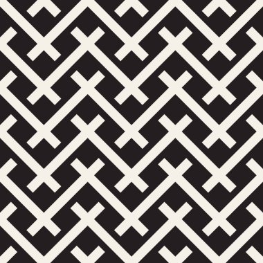 Vektör kusursuz desen. Geometrik soyut elementler tekrarlanıyor. Modaya uygun tek renkli arkaplan tasarımı.