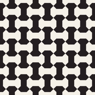 Vektör kusursuz desen. Geometrik soyut elementler tekrarlanıyor. Modaya uygun tek renkli arkaplan tasarımı.