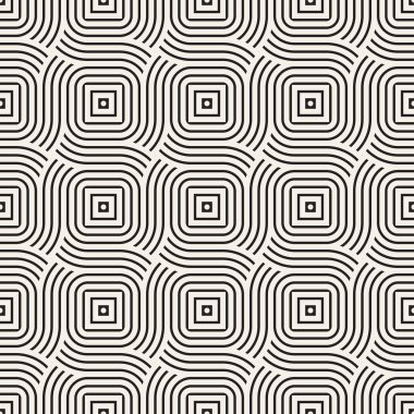 Vektör kusursuz desen. Geometrik soyut elementler tekrarlanıyor. Modaya uygun tek renkli arkaplan tasarımı.