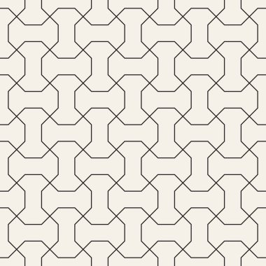 Vektör kusursuz desen. Geometrik soyut elementler tekrarlanıyor. Modaya uygun tek renkli arkaplan tasarımı.