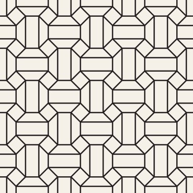 Vektör kusursuz desen. Geometrik soyut elementler tekrarlanıyor. Modaya uygun tek renkli arkaplan tasarımı.