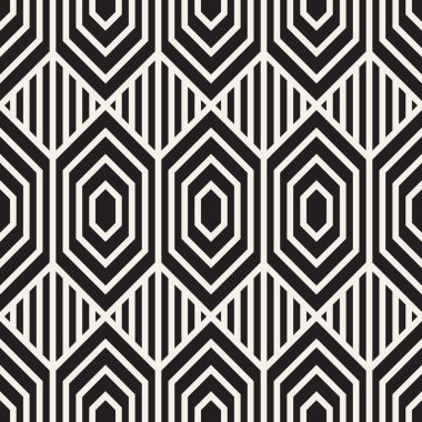 Vektör kusursuz desen. Geometrik soyut elementler tekrarlanıyor. Modaya uygun tek renkli arkaplan tasarımı.