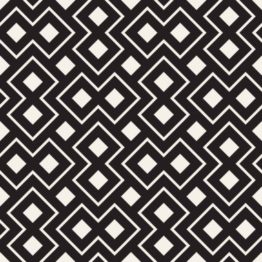 Vektör kusursuz desen. Geometrik soyut elementler tekrarlanıyor. Modaya uygun tek renkli arkaplan tasarımı.