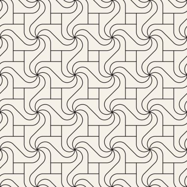 Vektör kusursuz desen. Geometrik soyut elementler tekrarlanıyor. Modaya uygun tek renkli arkaplan tasarımı.