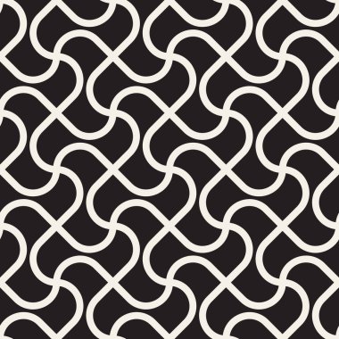 Vektör kusursuz desen. Geometrik soyut elementler tekrarlanıyor. Modaya uygun tek renkli arkaplan tasarımı.