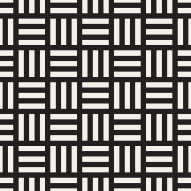 Vektör kusursuz desen. Geometrik soyut elementler tekrarlanıyor. Modaya uygun tek renkli arkaplan tasarımı.