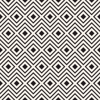 Vektör kusursuz desen. Geometrik soyut elementler tekrarlanıyor. Modaya uygun tek renkli arkaplan tasarımı.