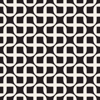 Vektör kusursuz desen. Geometrik soyut elementler tekrarlanıyor. Modaya uygun tek renkli arkaplan tasarımı.