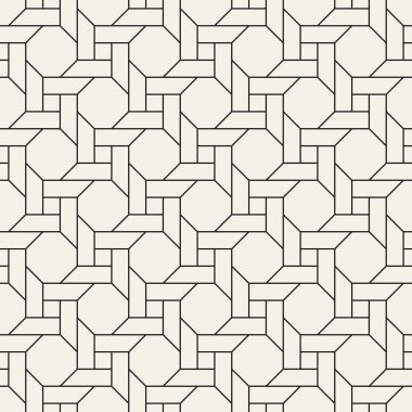 Vektör kusursuz desen. Geometrik soyut elementler tekrarlanıyor. Modaya uygun tek renkli arkaplan tasarımı.