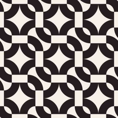 Vektör kusursuz desen. Geometrik soyut elementler tekrarlanıyor. Modaya uygun tek renkli arkaplan tasarımı.