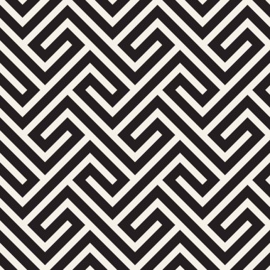 Vektör kusursuz desen. Geometrik soyut elementler tekrarlanıyor. Modaya uygun tek renkli arkaplan tasarımı.