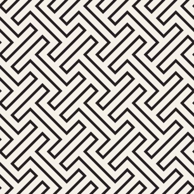 Vektör kusursuz desen. Geometrik soyut elementler tekrarlanıyor. Modaya uygun tek renkli arkaplan tasarımı.