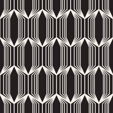 Vektör kusursuz desen. Geometrik soyut elementler tekrarlanıyor. Modaya uygun tek renkli arkaplan tasarımı.