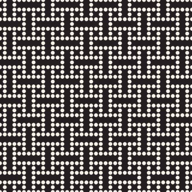 Vector seamless pattern. Repeating geometric abstract elements. Stylish monochrome background design. clipart