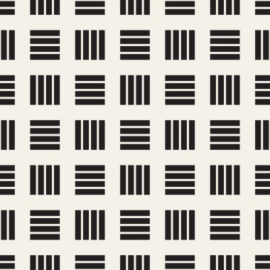 Vektör kusursuz desen. Geometrik soyut elementler tekrarlanıyor. Modaya uygun tek renkli arkaplan tasarımı.