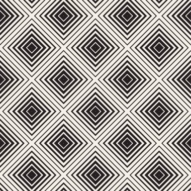 Vektör kusursuz desen. Geometrik soyut elementler tekrarlanıyor. Modaya uygun tek renkli arkaplan tasarımı.