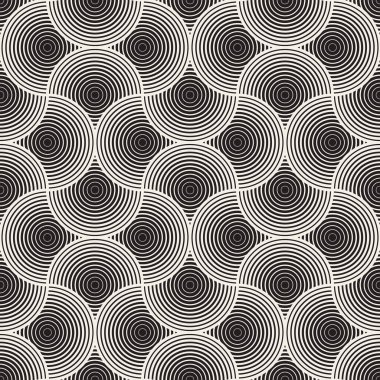 Vektör kusursuz desen. Geometrik soyut elementler tekrarlanıyor. Modaya uygun tek renkli arkaplan tasarımı.