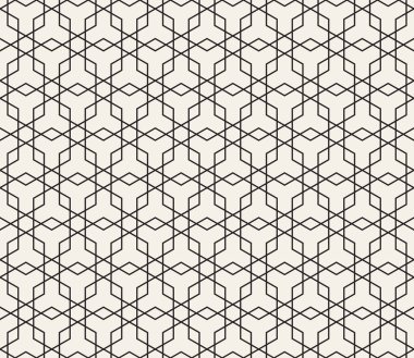 Vektör kusursuz desen. Geometrik soyut elementler tekrarlanıyor. Modaya uygun tek renkli arkaplan tasarımı.