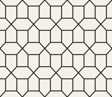 Vektör kusursuz desen. Geometrik soyut elementler tekrarlanıyor. Modaya uygun tek renkli arkaplan tasarımı.