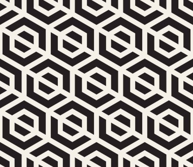 Vektör kusursuz desen. Geometrik soyut elementler tekrarlanıyor. Modaya uygun tek renkli arkaplan tasarımı.