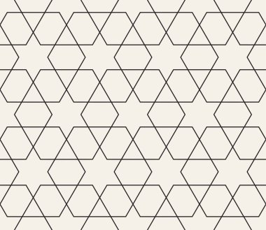 Vektör kusursuz desen. Geometrik soyut elementler tekrarlanıyor. Modaya uygun tek renkli arkaplan tasarımı.