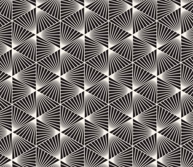 Vektör kusursuz desen. Geometrik soyut elementler tekrarlanıyor. Modaya uygun tek renkli arkaplan tasarımı.