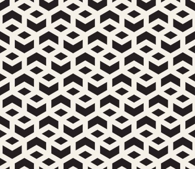 Vektör kusursuz desen. Geometrik soyut elementler tekrarlanıyor. Modaya uygun tek renkli arkaplan tasarımı.