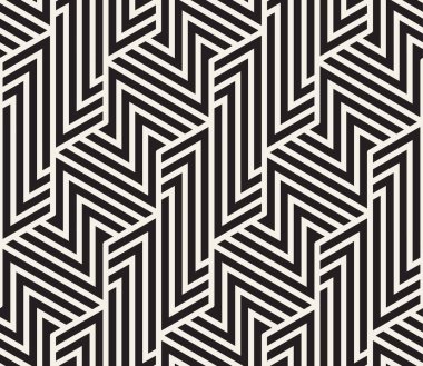 Vektör kusursuz desen. Geometrik soyut elementler tekrarlanıyor. Modaya uygun tek renkli arkaplan tasarımı.