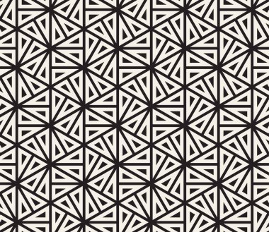 Vektör kusursuz desen. Geometrik soyut elementler tekrarlanıyor. Modaya uygun tek renkli arkaplan tasarımı.