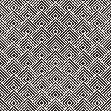 Vektör kusursuz desen. Soyut geometrik elementler tekrarlanıyor. Modaya uygun tek renkli arkaplan tasarımı.