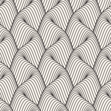 Vektör kusursuz desen. Soyut geometrik elementler tekrarlanıyor. Modaya uygun tek renkli arkaplan tasarımı.