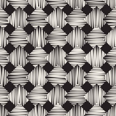 Vektör kusursuz desen. Soyut geometrik elementler tekrarlanıyor. Modaya uygun tek renkli arkaplan tasarımı.