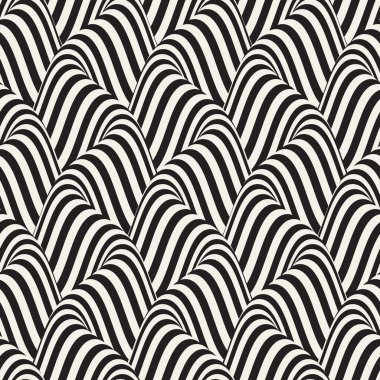 Vektör kusursuz desen. Soyut geometrik elementler tekrarlanıyor. Modaya uygun tek renkli arkaplan tasarımı.