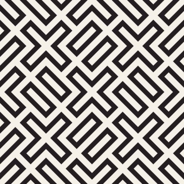 Vektör kusursuz desen. Soyut geometrik elementler tekrarlanıyor. Modaya uygun tek renkli arkaplan tasarımı.