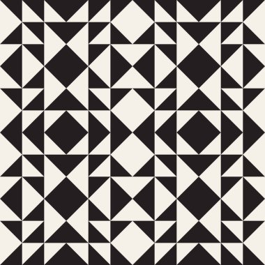 Vektör kusursuz desen. Soyut geometrik elementler tekrarlanıyor. Modaya uygun tek renkli arkaplan tasarımı.