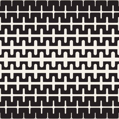 Vektör kusursuz desen. Soyut geometrik elementler tekrarlanıyor. Modaya uygun tek renkli arkaplan tasarımı.