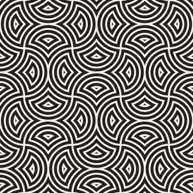 Vektör kusursuz desen. Soyut geometrik elementler tekrarlanıyor. Modaya uygun tek renkli arkaplan tasarımı.