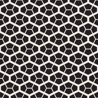 Vektör kusursuz desen. Soyut geometrik elementler tekrarlanıyor. Modaya uygun tek renkli arkaplan tasarımı.